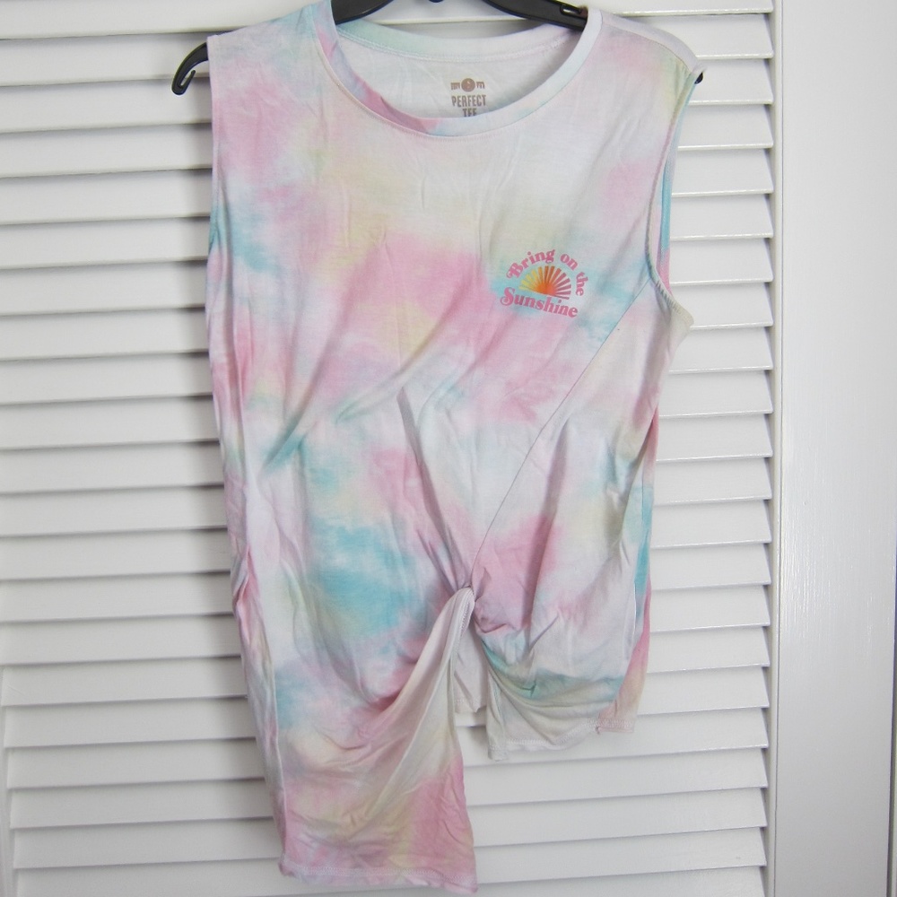 So Perfect Tee Bring On The Sunshine Knotted Tie Dye Tank Top sz XL